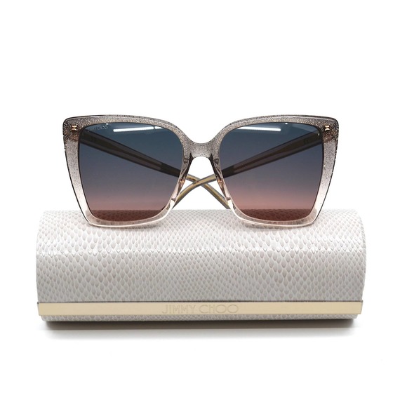 JIMMY CHOO LESSIE/S HUDE GLITTER GREY WOMEN'S SUNGLASSES - Picture 13 of 14